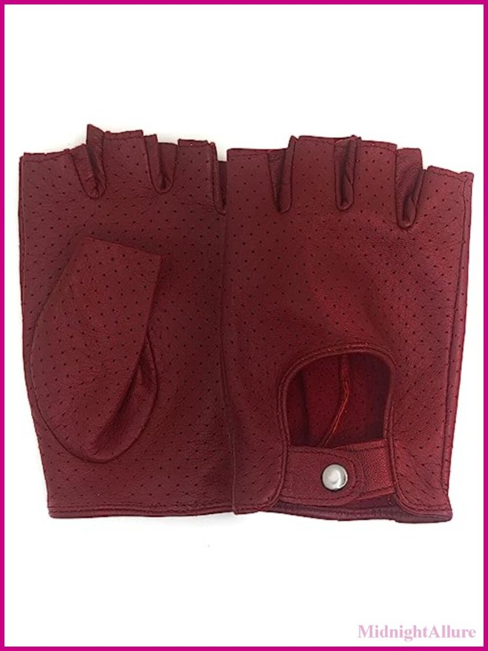 Fingerless Lambskin Leather Driving Gloves Breathable Soft